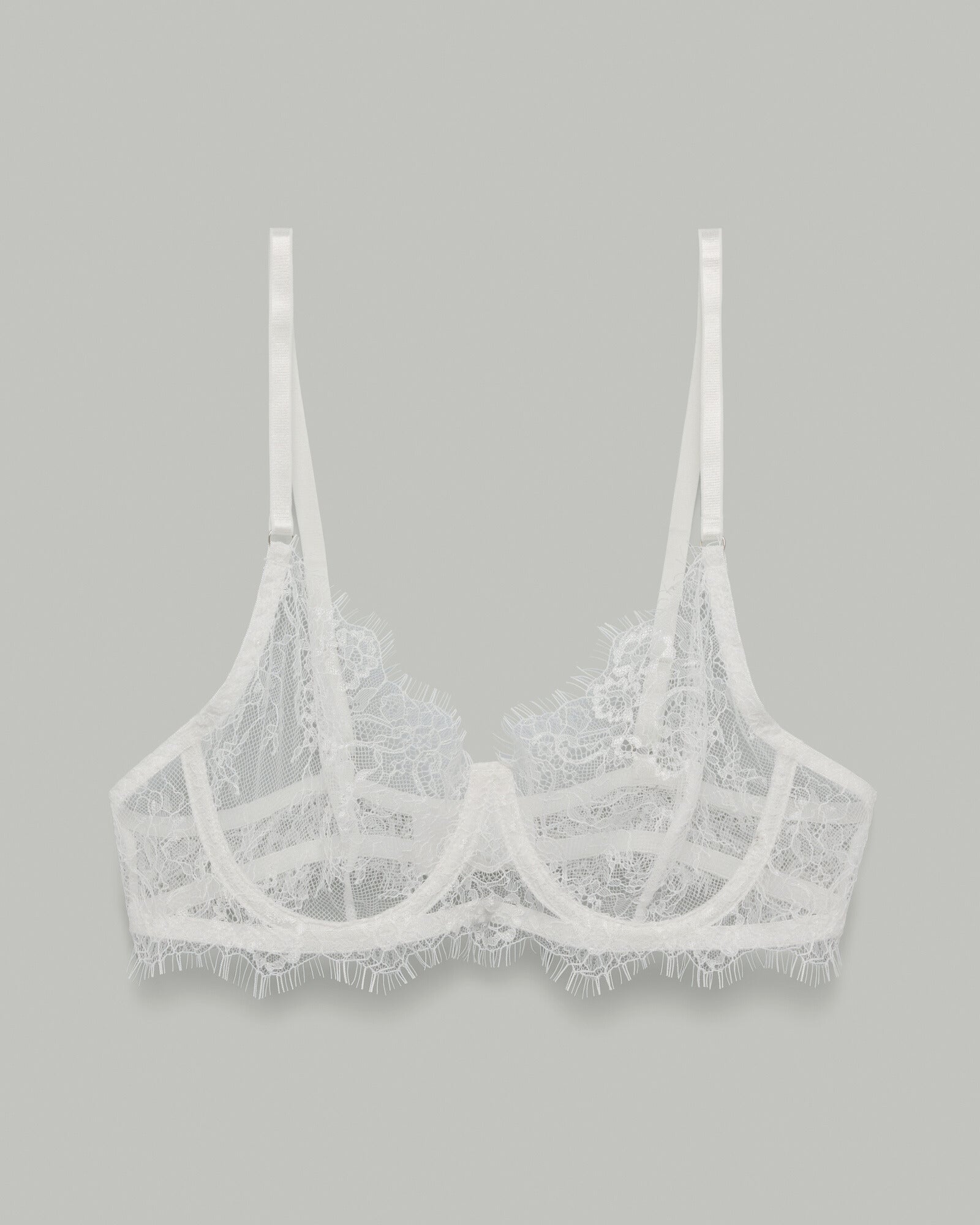 The Emma Soft Stretch Lace Underwire Bra : White