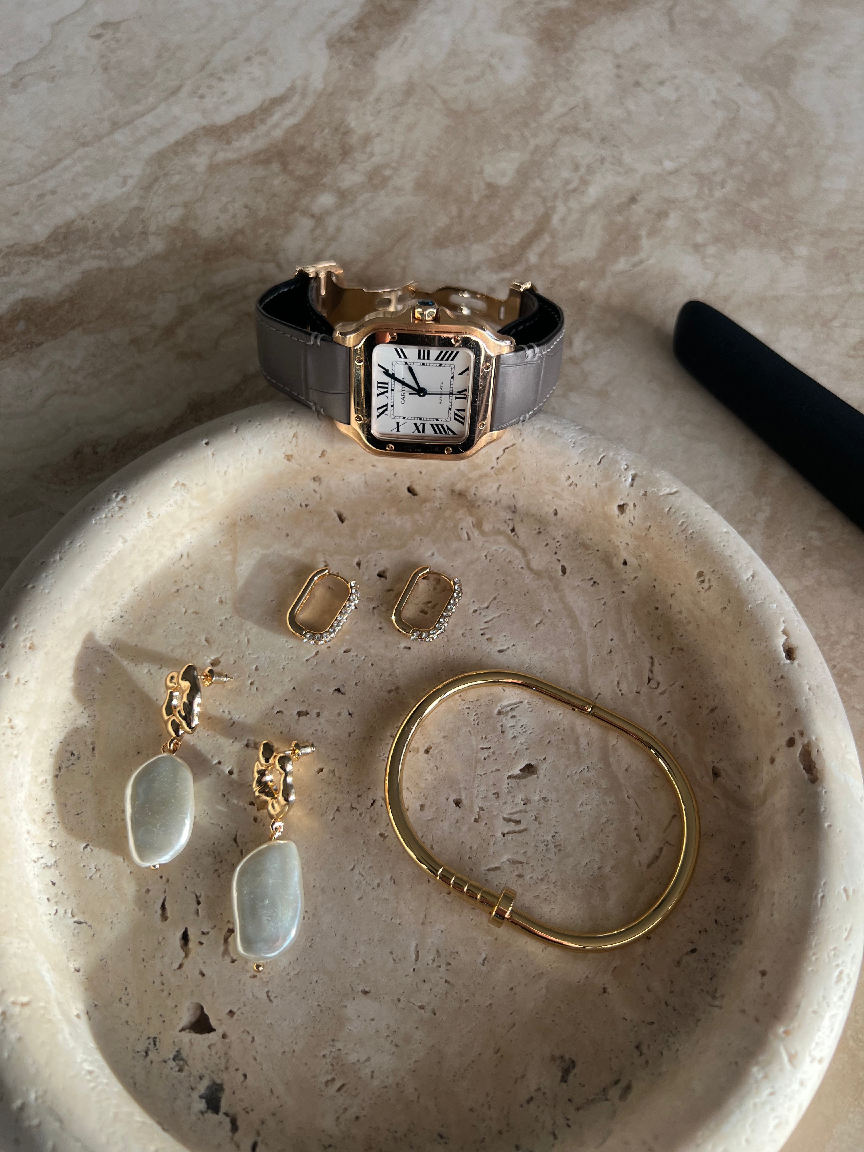 The Allegra Gold-Plated Crystal Hoop Earrings : Gold