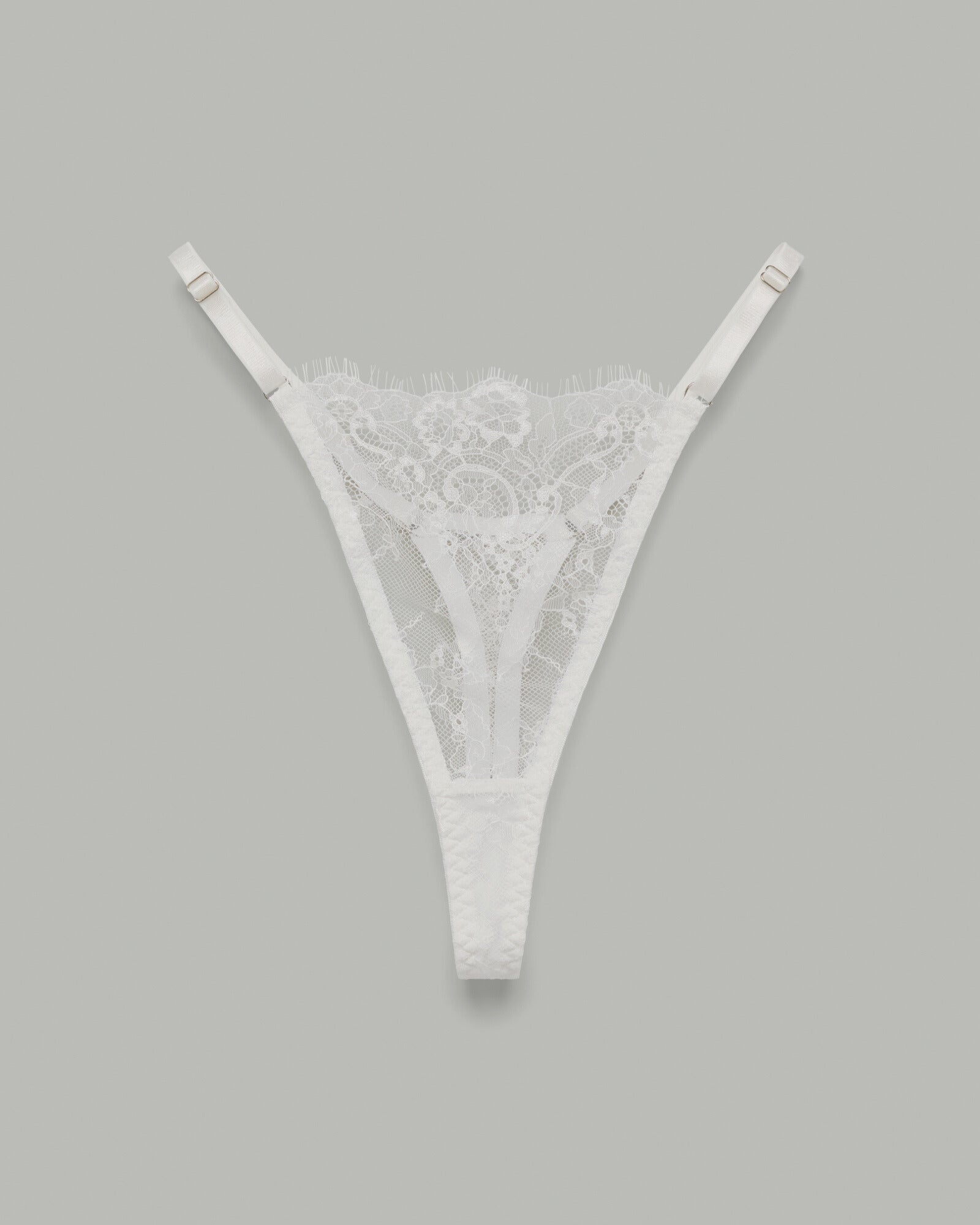 The Emma Soft Stretch Lace Thong : White