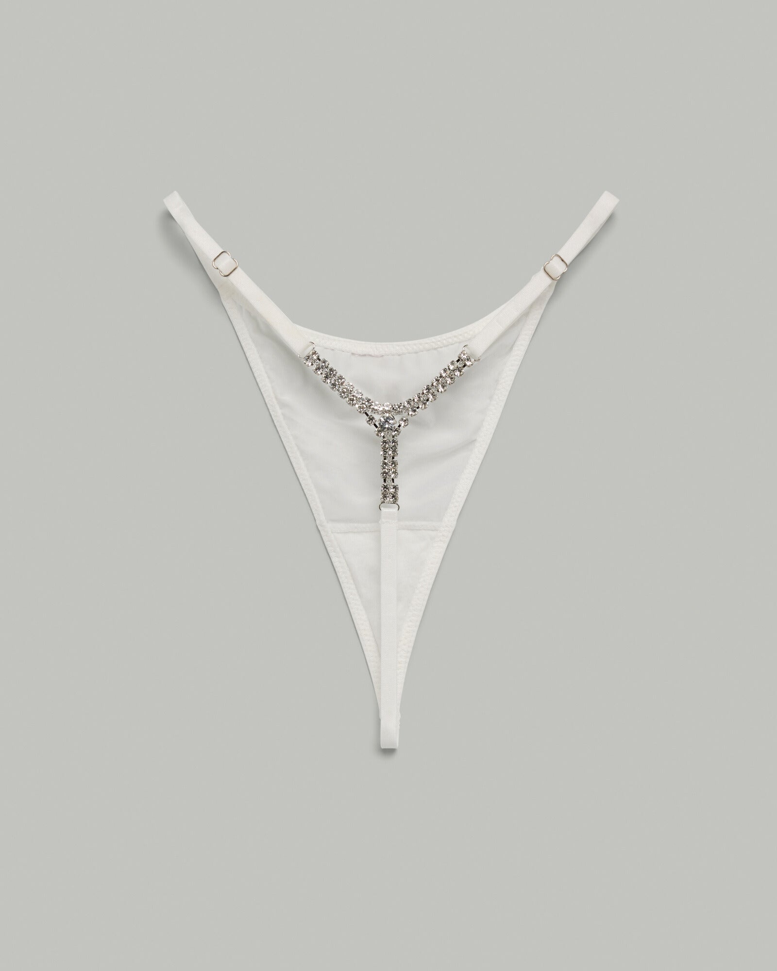 The Lilly Crystal V Thong : White